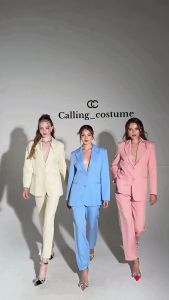 CALLING\_COSTUME เซ็ทสูท 2 ชิ้น ทรงเป๊ะ ผ้าดีเป็นทรง งานสวย Set ของ 2 ชิ้น (CL788) (เสื้อสูท+กางเกง)