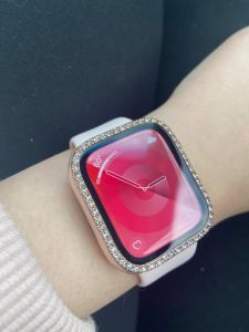 Bling Case for Apple Watch Series 10 46mm 42mm 45mm 41mm 40mm 44mm 38mm 42mm Women Diamond Glass Screen Protector for iWatch Series 9 8 SE 7 6 5 4 3 2 1