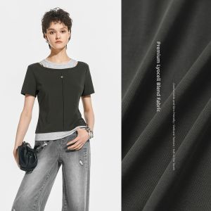 BEIQIANI | Double-layered Slimming Zero-pressure Feel T-shirt Design Sense Regular Shoulders