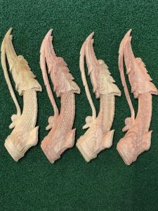 หัวหงส์ไม้ประดู่ สำหรับใส่หัวพิณ