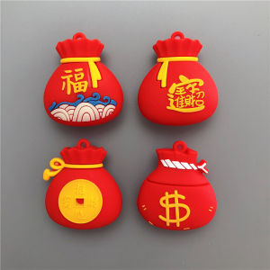 Creative Silicone Magnetic Fridge Magnet Attract Wealth And Prosperity Red Envelope Lucky Charm Soft Absorbent Iron Stone Magnet