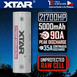 XTAR 21700HP 5000mAh RAW UNPROTECTED Battery - 3.6V Rechargeable - Lithium-Ion - 90A Peak Discharge