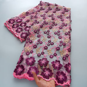 Luxury 3D Floral Guipure Cord Lace Fabric High‑Grade African Embroidery Net Lace For Wedding Party Dress Sewing Material