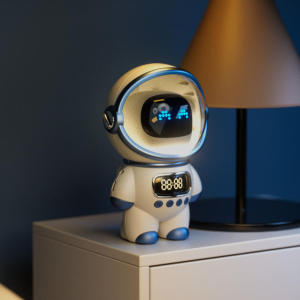 Portable FM Radio Astronaut Smart BT Speaker Astronaut Design LED Night Light Music Speaker Gift for Kids Friends Christmas