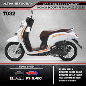 Striping variasi transparant honda scoopy fi tahun 2017-2020