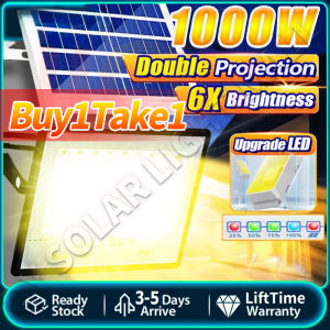🔥Ship in 12 Hour+Buy1Take1🔥2025 New 1200W Solar Warm Light Outdoor Waterproof Flood Light Garden Light Solar Spotlight LED Outdoor Solar Light Solar Led Light Solar Panel Ip67 Waterproof 太阳能黄光暖光户外灯