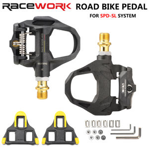 RACEWORK Road Bike Clip Pedals Nylon Ultralight Self-locking Platform Pedal Bicycle Clipless Pedals For SPD-SL System