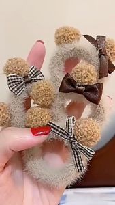 IKAT RAMBUT Motif Bulu Pita / Kunciran Fashion Korean Style / Karet Rambut Motif Bear Pita / Hair Ring Aesthetic
