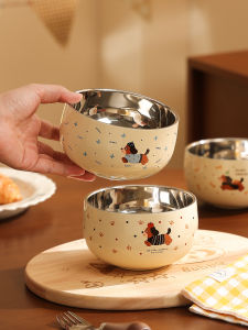 Bát Ăn Trưa Dễ Thương Bằng Thép Không Gỉ 316 Cấp Thực Phẩm Bát Ăn Cho Bé Trai Và Bé Gái Hình Trái Tim Chống Bỏng Hai Lớp