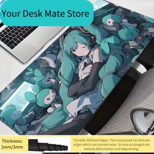 Hatsune Miku Anime Large Desk Pad Extended Gaming Mouse Pad Non-Slip Anti-Dirt Waterproof Desk Mat for Home Office