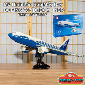 Đồ Chơi Lắp Ráp Xếp Hình Mô Hình Máy Bay Chở Khách AirPlant Boeing 787 Dreamliner DK80009 Với 1353 Mảnh Ghép