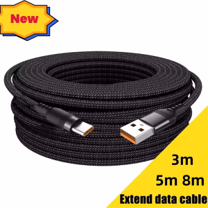 Universal  USB Type C Cable 5A Super Fast Charge Cable 1m 2m3m 5m 8m Extend Data Cable For iphone 15 Samsung Huawei Xiaomi PS4/5