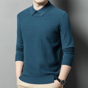 ROMON | Lormen Mens Knitted Sweater Thickened Collar Winter Fashion City Style Long Sleeve Youth Casual Wear Red Base Shirt Dragon Year