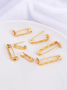 Handmade 18K Gold Plated Brooch Pin Safety Pin Fixed Clothes Accessories DIY Floral Brooch Pin Chest Pin Fashion Jewelry