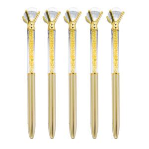 Bộ 5 Bút Kim Cương Đính Pha Lê Sang Trọng Ngòi 1.0mm Dụng Cụ Viết Bi Thích Hợp Làm Quà Tặng Văn Phòng Trường Học Những Dịp Đặc Biệt