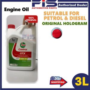 FIS Castrol Engine Oil 10W30 Mineral Base API SL/CF 3Liter Perodua Kancil Viva Kenari Kelisa Minyak Hitam Kereta 10W-30 3L