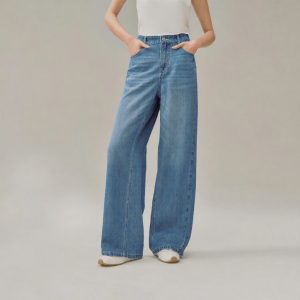 INMAN | Light-colored Loose Wide-leg Straight Long Womens Jeans