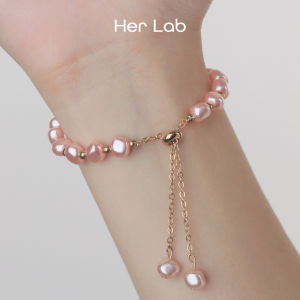 Her Lab Jewelry | สร้อยข้อมือไข่มุกแฟชั่นสำหรับผู้หญิงเครื่องประดับข้อมือสไตล์เกาหลีรูปทรงเรขาคณิตที่ไม่ธรรมดาสร้อยข้อมือไข่มุกเทียมน่ารัก