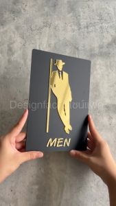 ป้ายห้องน้ำชายหญิง MEN WOMEN หรูหรา ป้ายห้องน้ำสวย สุขา ป้ายอะคริลิค สไตล์โมเดิร์น มินิมอลDesignfac