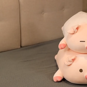 หมอนตูกตาหมู สีชมพู ขนานาโน ผ้านาโน ชุดขนาด 40 ชม. ของเล่นเด็ก ของขวัญวันเกิด