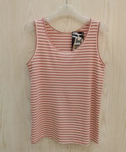 plus Size Womens Modal Ribbed Cotton Wide Shoulder Strap Sleeveless T-Shirt Color Stripe Vest Comfortable Breathable Summer Top