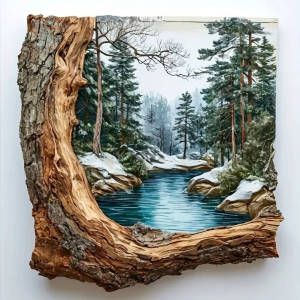 Huacan Forest River Landscape 5D Diamond Painting Tree Full Square Round Drill Mosaic Embroidery Diy Wall Home Decor Gift