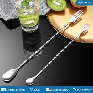 Durable Cocktail Mixing Utensil: 304 Stainless Steel Stirring Spoon & Milk Tea Supplies