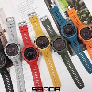 Đồng Hồ Kỹ Thuật Số Thể Thao Nam SANDA Đồng Hồ Đeo Tay Quân Sự Chống Nước 50M Có Màn Hình LED Hiển Thị Máy Đếm Bước Chân Đếm Lượng Calo Có Báo Thức & Lịch