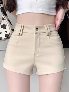 White High Waist Suit Shorts Womens Summer Fashionable Slimming Hot Pants Commute Style Korean Version Straight Leg Pants