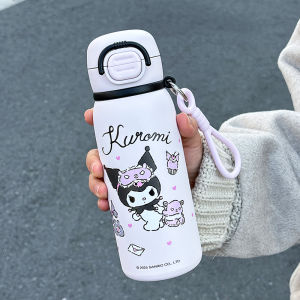 Sanrio | 1pc HelloKitty Stainless Steel Thermos 500ml - One Lid Two Drinking Modes Pop-Up Lid with Portable Handle for Travel & Sports
