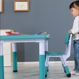 Study Table with 2 Chairs Ages up to 8yrs Old Adjustable Children Activity Art Desk Gift For Boys and Girls by WISHLAND
