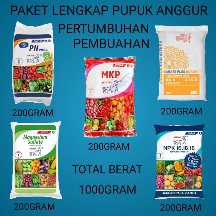 Pupuk anggur paket lengkap pupuk pertumbuhan pembuahan anggur