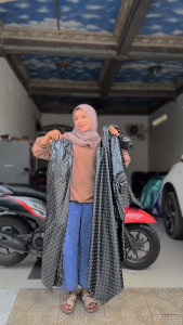 Jas Hujan Tanpa Lengan Motif polkadot satu set (celana + atasan) model kelelawar tanpa lengan