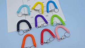 LD-C1249 Gantungan Kunci Motor Spiral Elastis Tali Karet Dapat Ditarik / Keychain Spiral Gantungan