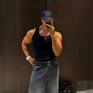 DAVID&ME | White Close-Fitting Ribbed Tank Top Men Sport Summer
