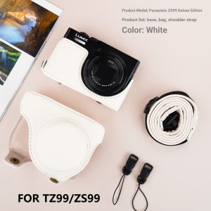 Camera Bag for Panasonic ZS99/TZ99 Camera Protective Case Lumix ZS300/TZ300/TX3 Full Leather Case Shoulder Strap Set