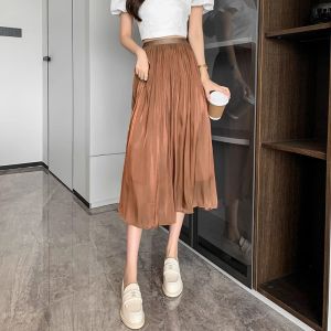 French Design A-Line High-Waist Flowing Gauze Spring Skirt