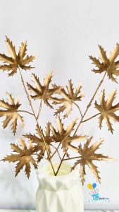Bunga Daun Artificial Maple Gold / Tanaman Palsu Bunga Plastik Artificial Mapel Gold / Bunga Imlek