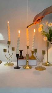 Chân nến decor đế nến kim loại sang trọng phong cách châu Âu trang trí tiệc cưới nhà hàng khách sạn