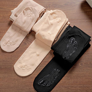 Spring Autumn 80D Steel Wire Stockings Silicone Anti Slip Smooth Leggings Womens Thin Model Shaping Nylon Solid Color Socks