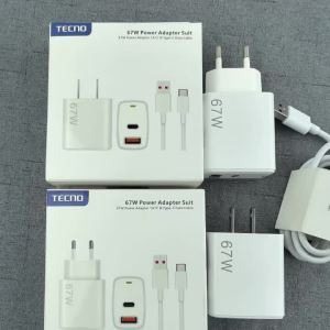Sạc Nhanh Tecno 67W Với Đầu Cắm EU/US Bộ Chuyển Đổi Nguồn 2 Cổng 1A/1C Cho Điện Thoại Di Động Dòng Pop X Camon Spark Pova