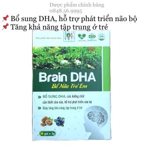 BỔ NÃO TRẺ EM Brain DHA hộp 20 gói x 3g - Hỗ trợ phát triển não bộ giúp tăng khả năng tập trung ở trẻ