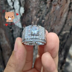 (Có Video) Nhẫn Nam Mạ Bạch Kim Nano Sáng Lấp Lánh Cao Cấp - Anh Em Đeo Sang Như Đại Gia (Y Như Nhẫn Thật) - Lokalo 30822 - Có Size Cho Người Từ 44 kg đến 90 kg