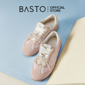 BASTO Womens Ballet Sneakers รองเท้าบัลเล่ต์ รองเท้าผ้าใบ I0919