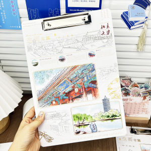 Shibook Wooden Density Board Hard Thickened Hanging File Folder Student Writing Pad Art Drawing Mat University Series A4