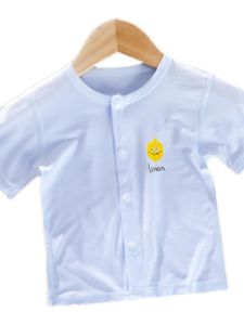 Ice Silk Modal Baby Short Sleeve Top Thin Summer Half Sleeve Boys Girls Infant T-Shirt round Neck Korean Style Children Clothes