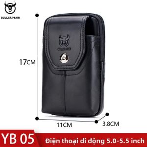 BULLCAPTAIN | BULLCAPTAIN Túi Đeo Thắt Lưng Bằng Da Nam Quân Đội Fanny Pack Molle Nhỏ Túi Đeo Hông Thông Thường Ví Đựng Tiền Và Điện Thoại