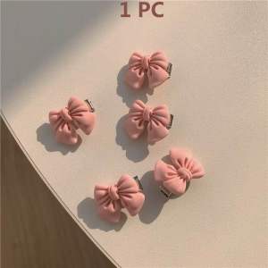 กิ๊บติดผม ประดับโบว์ ขนาดเล็ก สีชมพู เครื่องประดับ สําหรับผู้หญิง จํานวน 1 ชิ้น #7 #8