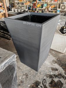 REX Z1 XL Matte Grey 61.5x61.5 x94.5cm Line Fiberglass Heavy Duty Flower Pot Pasu Bunga Garden Taman Plant Pokok Outdoor