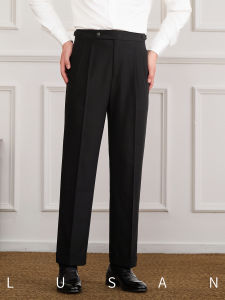 Quần Tây Nam Cao Waist Thẳng Pha Len